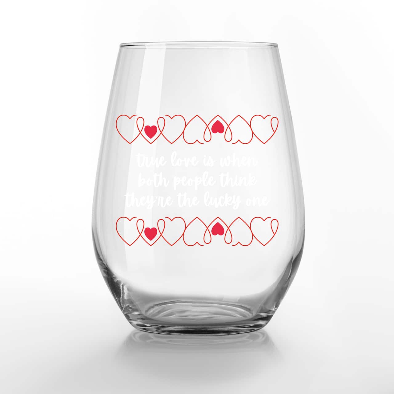 15oz. True Love Lucky Ones Printed Stemless Wine Glass